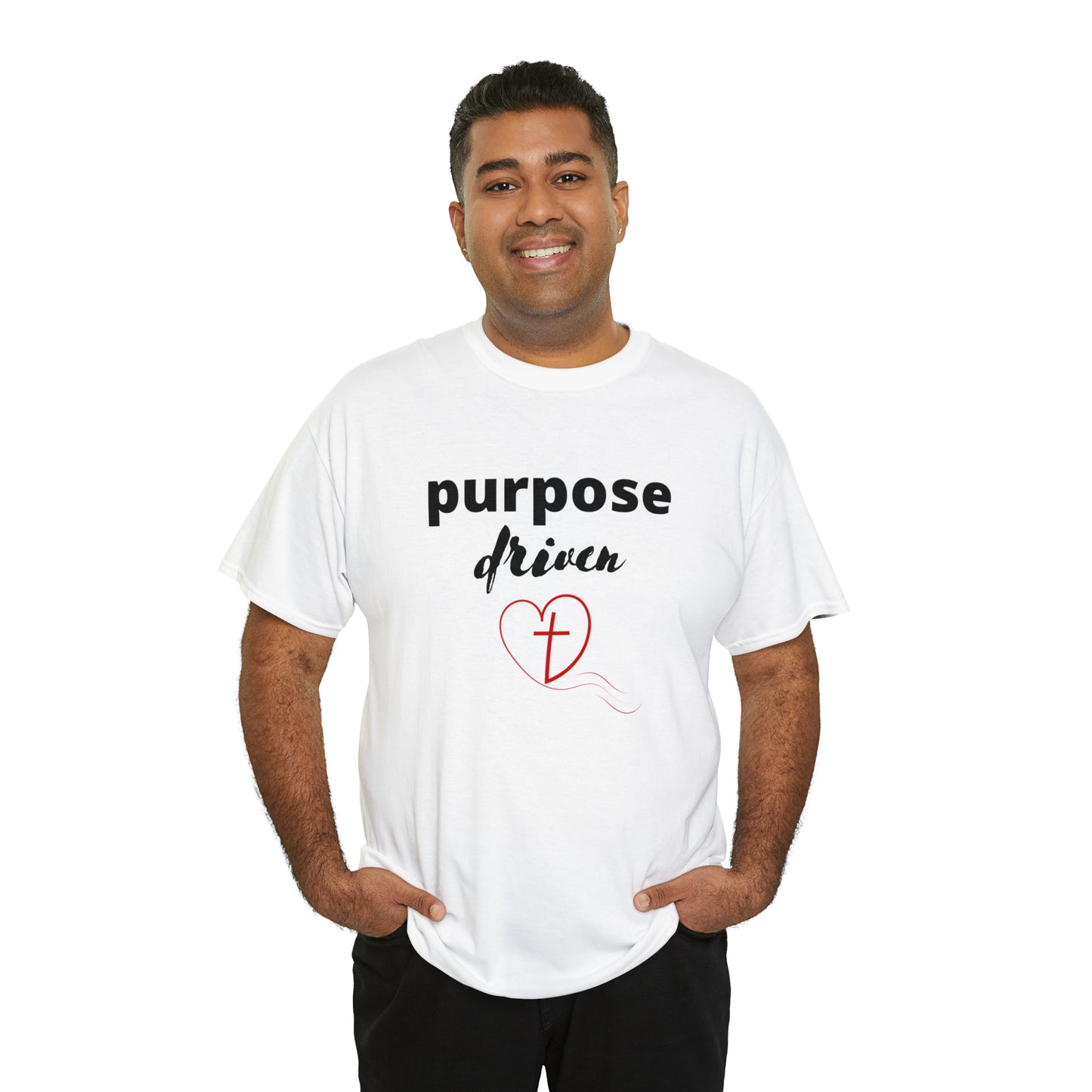 Unisex Cotton T-Shirt (purpose driven heart with a cross)