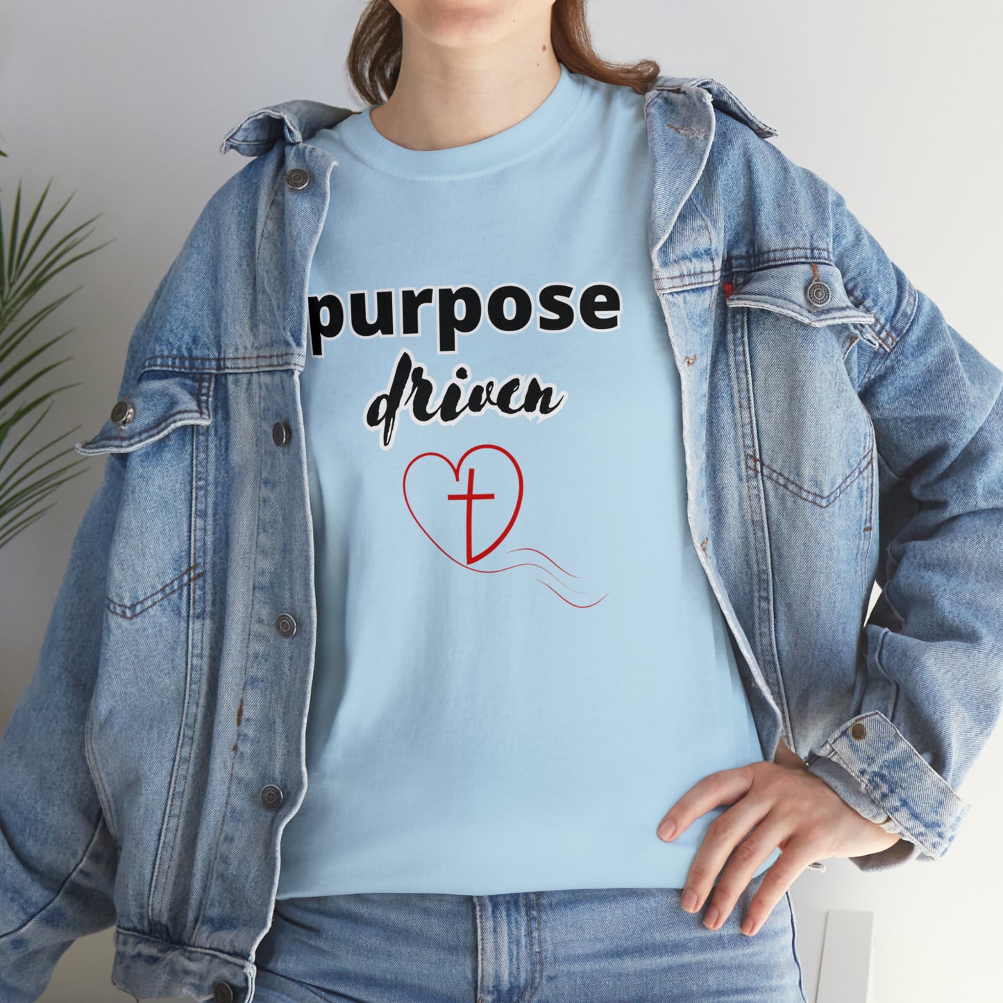 Unisex Cotton T-Shirt (purpose driven heart with a cross)