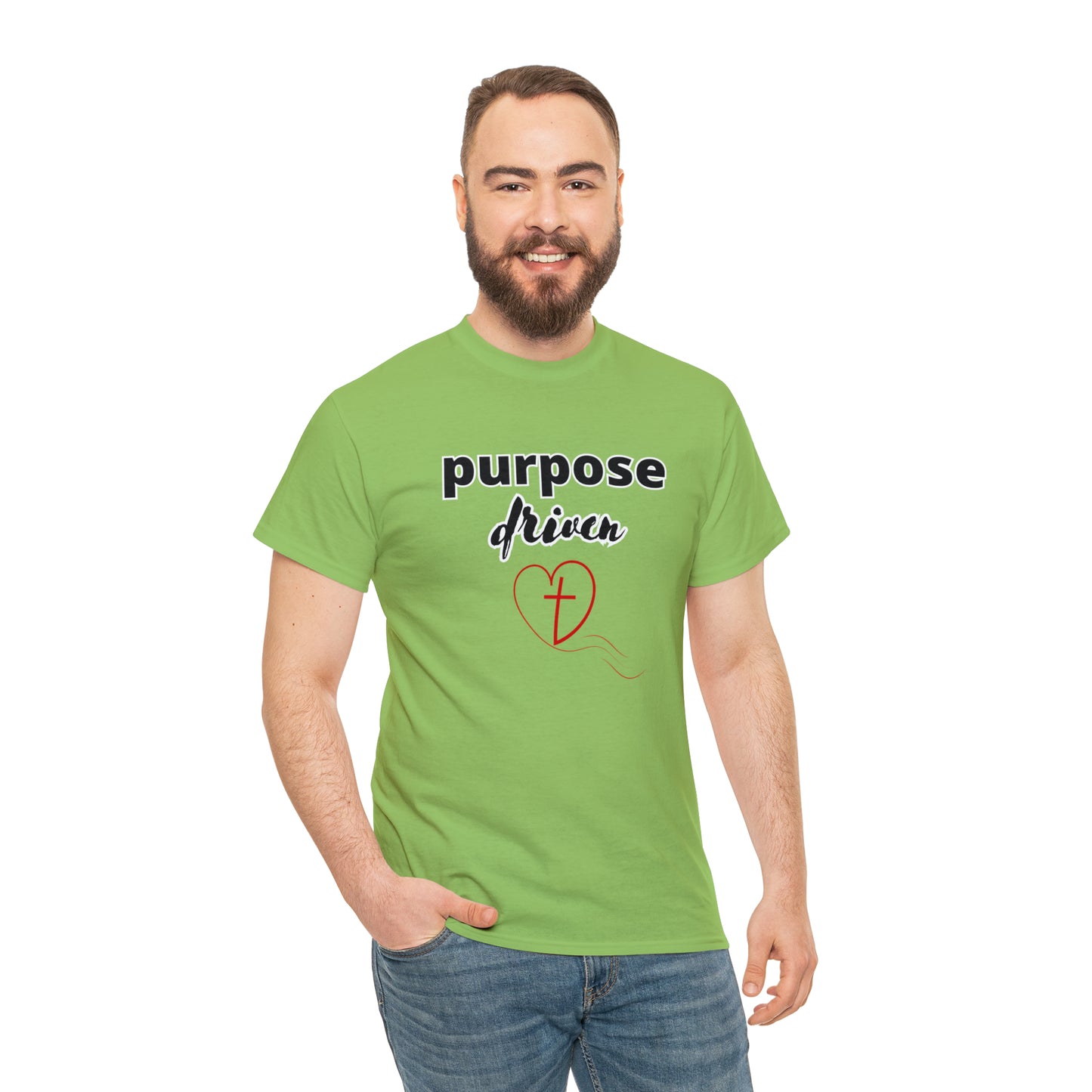 Unisex Cotton T-Shirt (purpose driven heart with a cross)