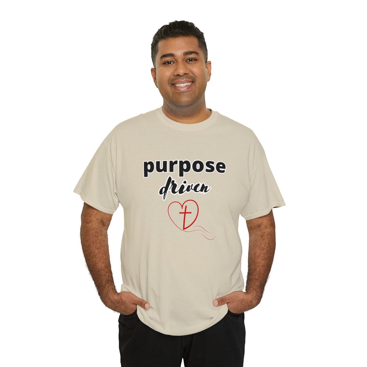 Unisex Cotton T-Shirt (purpose driven heart with a cross)