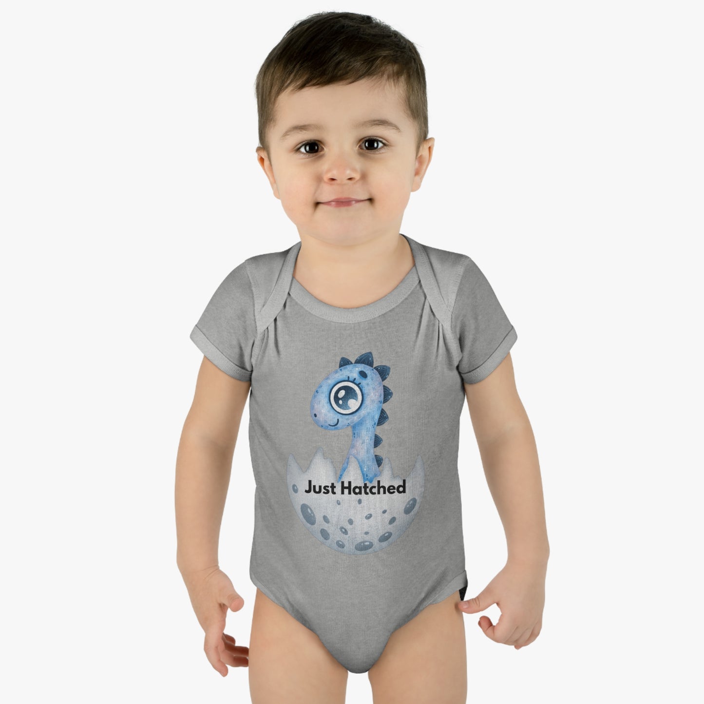 Boy Baby Onesie (just hatched dinosaur)