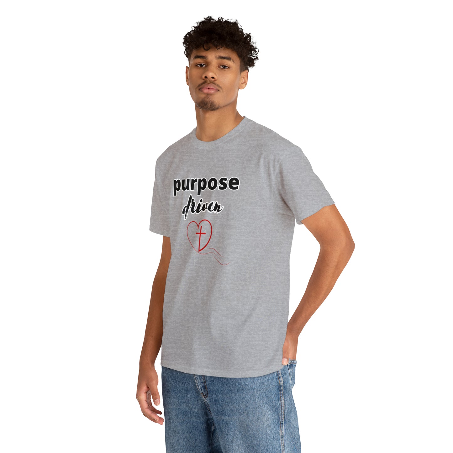 Unisex Cotton T-Shirt (purpose driven heart with a cross)