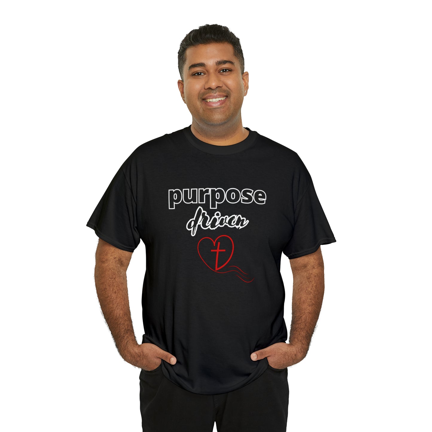 Unisex Cotton T-Shirt (purpose driven heart with a cross)