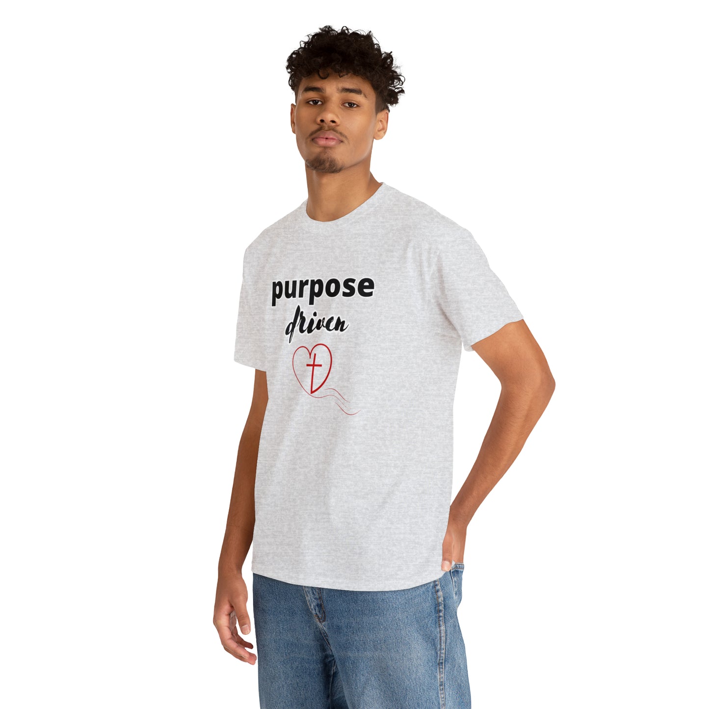Unisex Cotton T-Shirt (purpose driven heart with a cross)