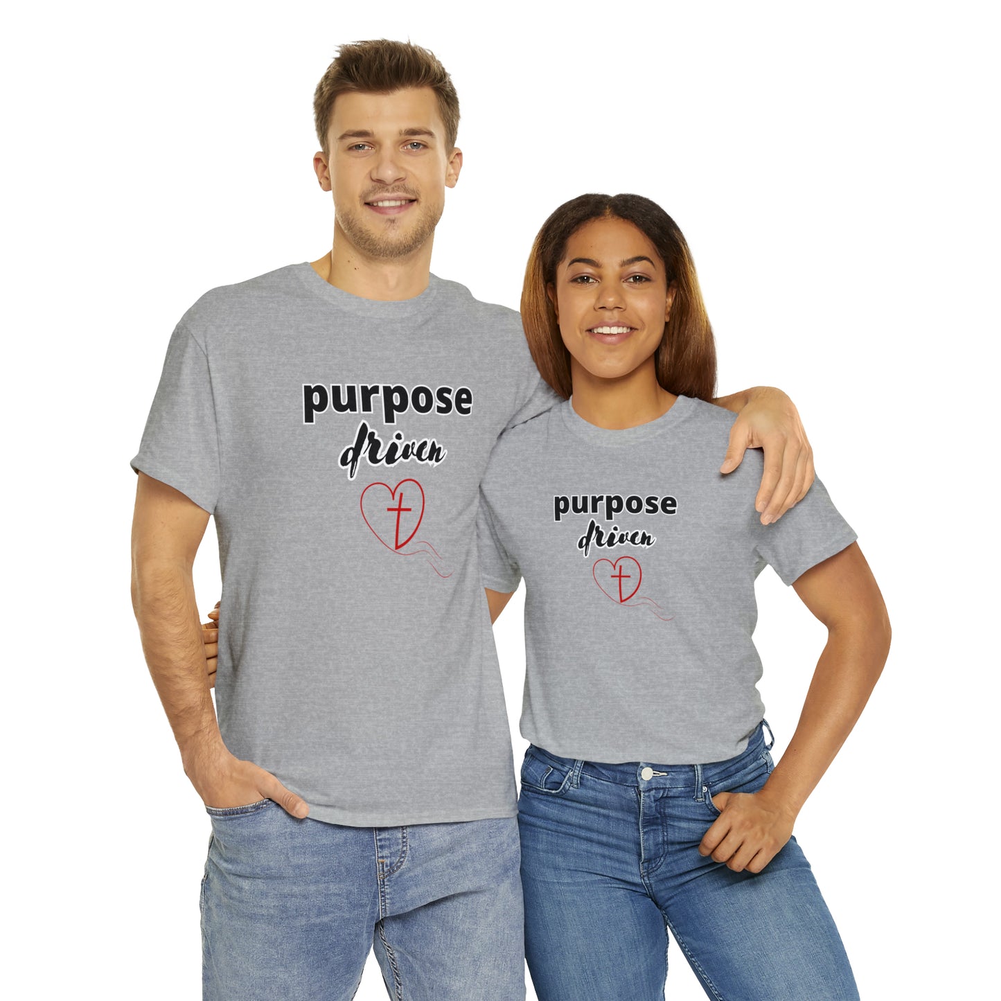 Unisex Cotton T-Shirt (purpose driven heart with a cross)
