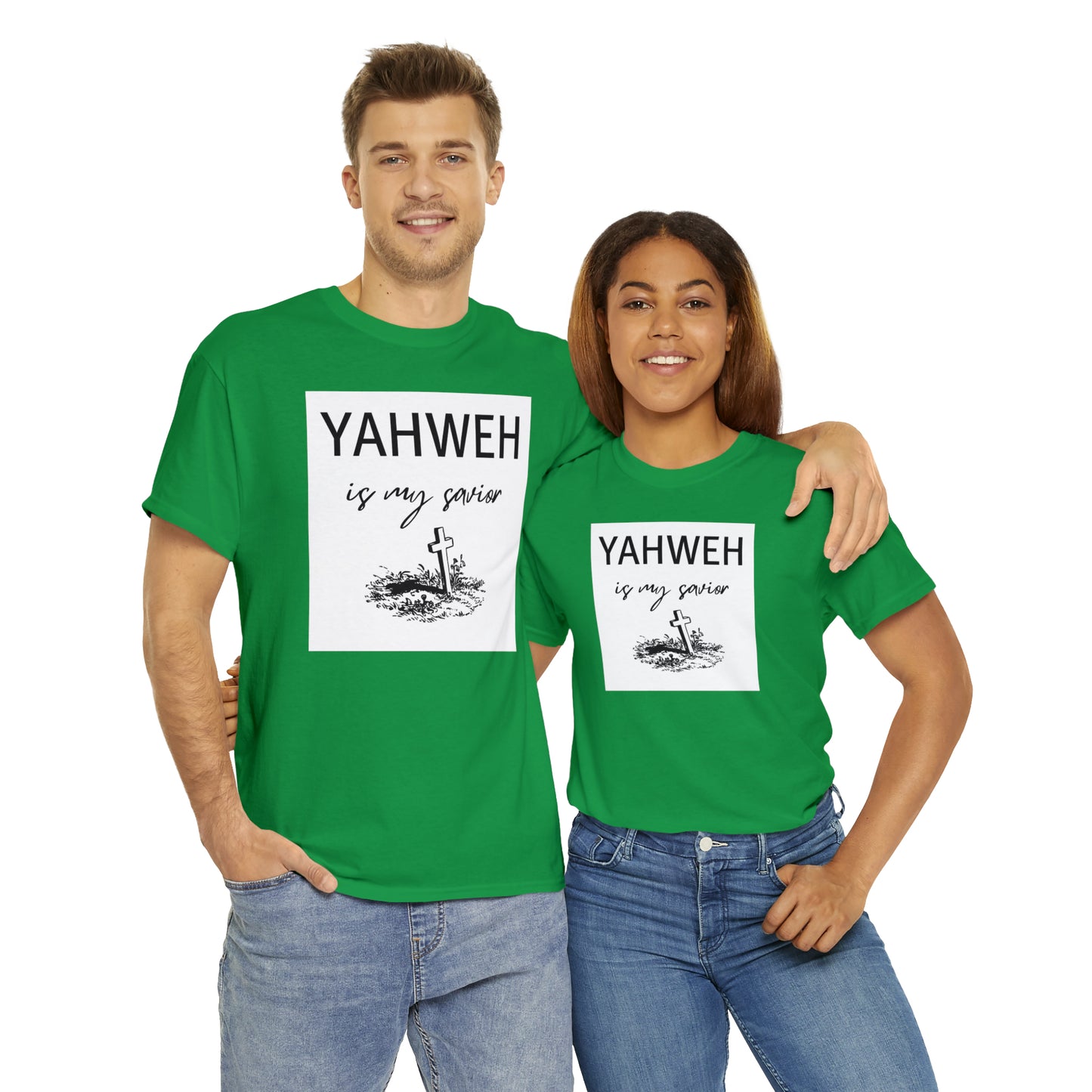 Unisex Tee- Shirt (Yahweh is my savior) with a cross