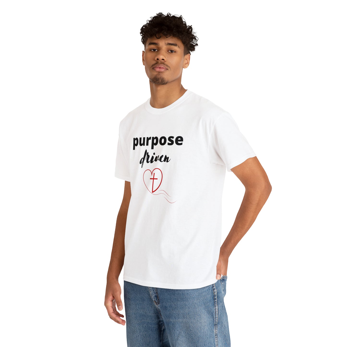 Unisex Cotton T-Shirt (purpose driven heart with a cross)
