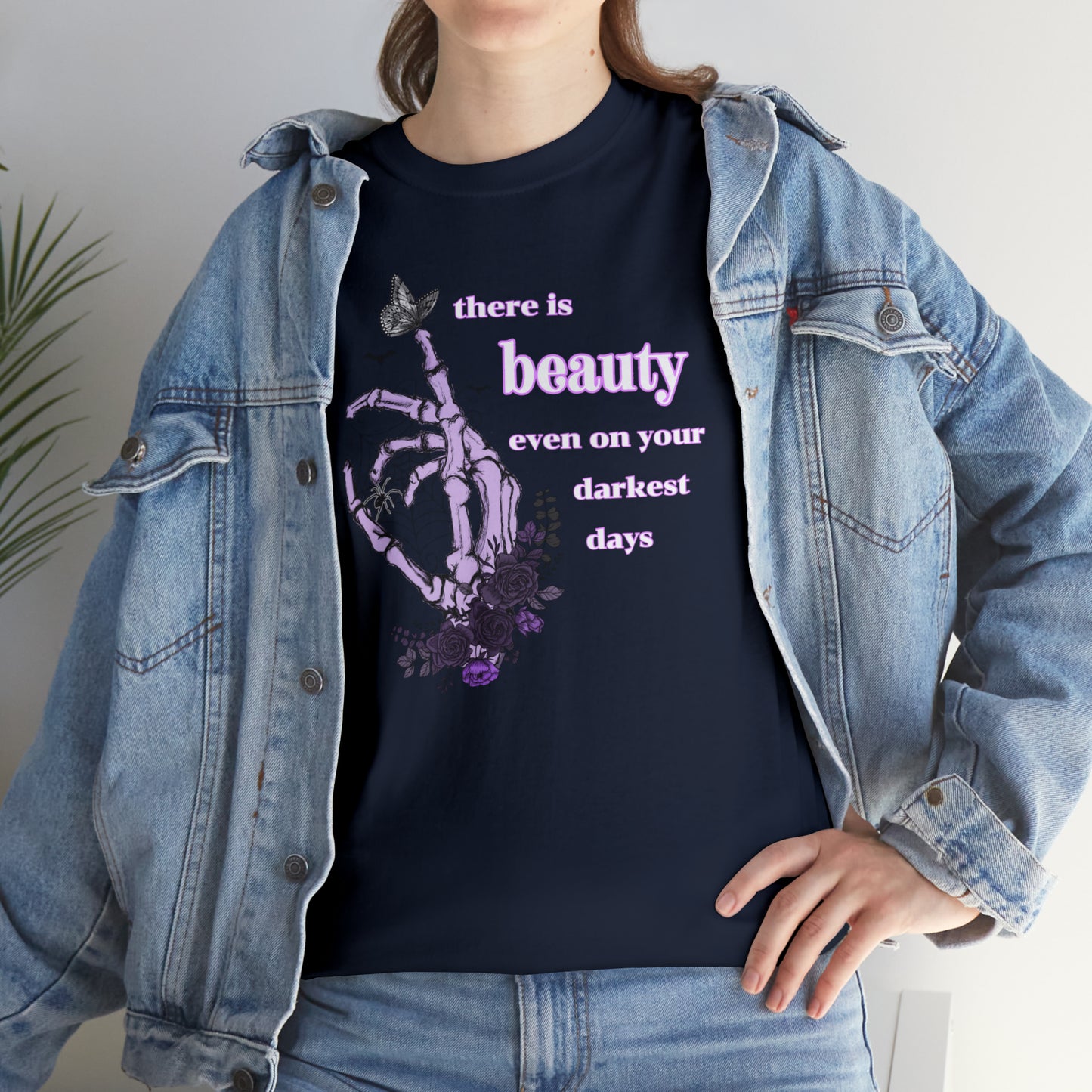 Woman’s Cotton T-Shirt (there is beauty even on your darkest days)