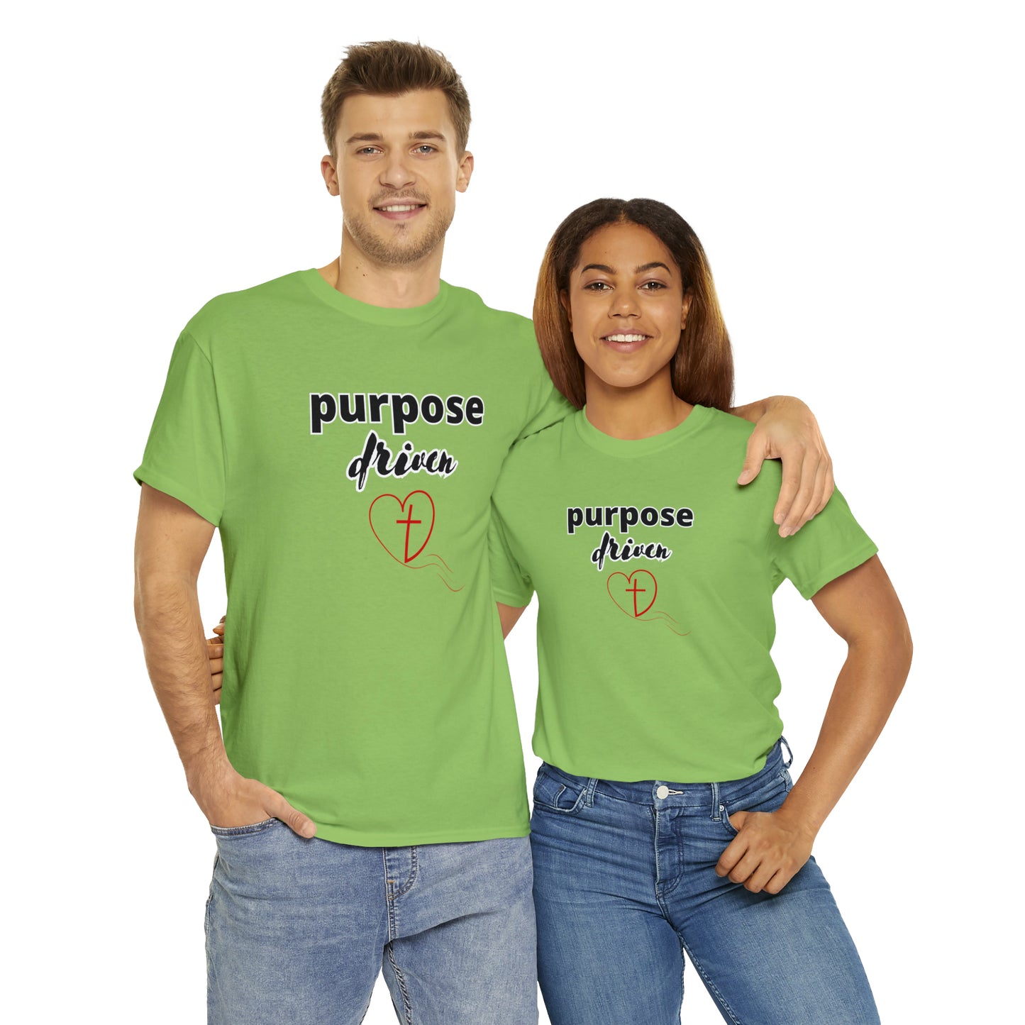 Unisex Cotton T-Shirt (purpose driven heart with a cross)