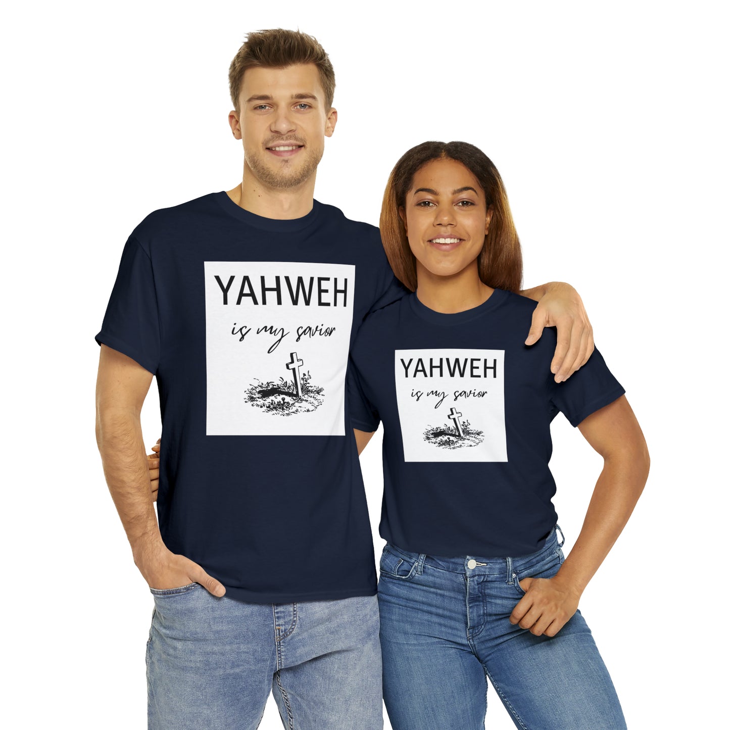 Unisex Tee- Shirt (Yahweh is my savior) with a cross