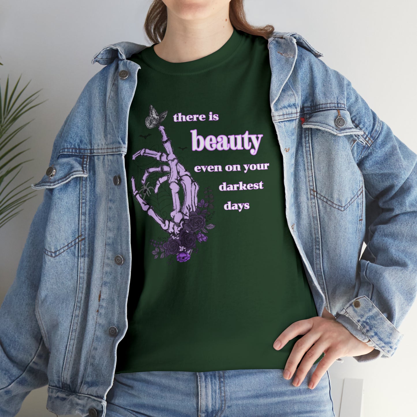 Woman’s Cotton T-Shirt (there is beauty even on your darkest days)