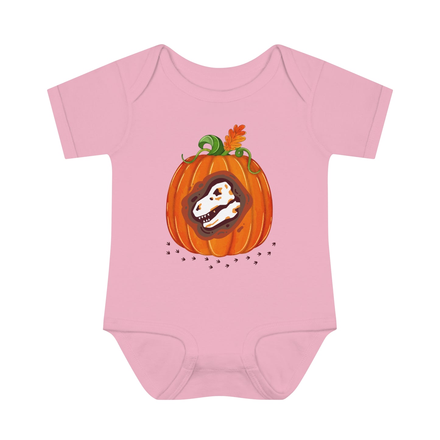 Halloween Dino-Bone Pumpkin Baby Bodysuit