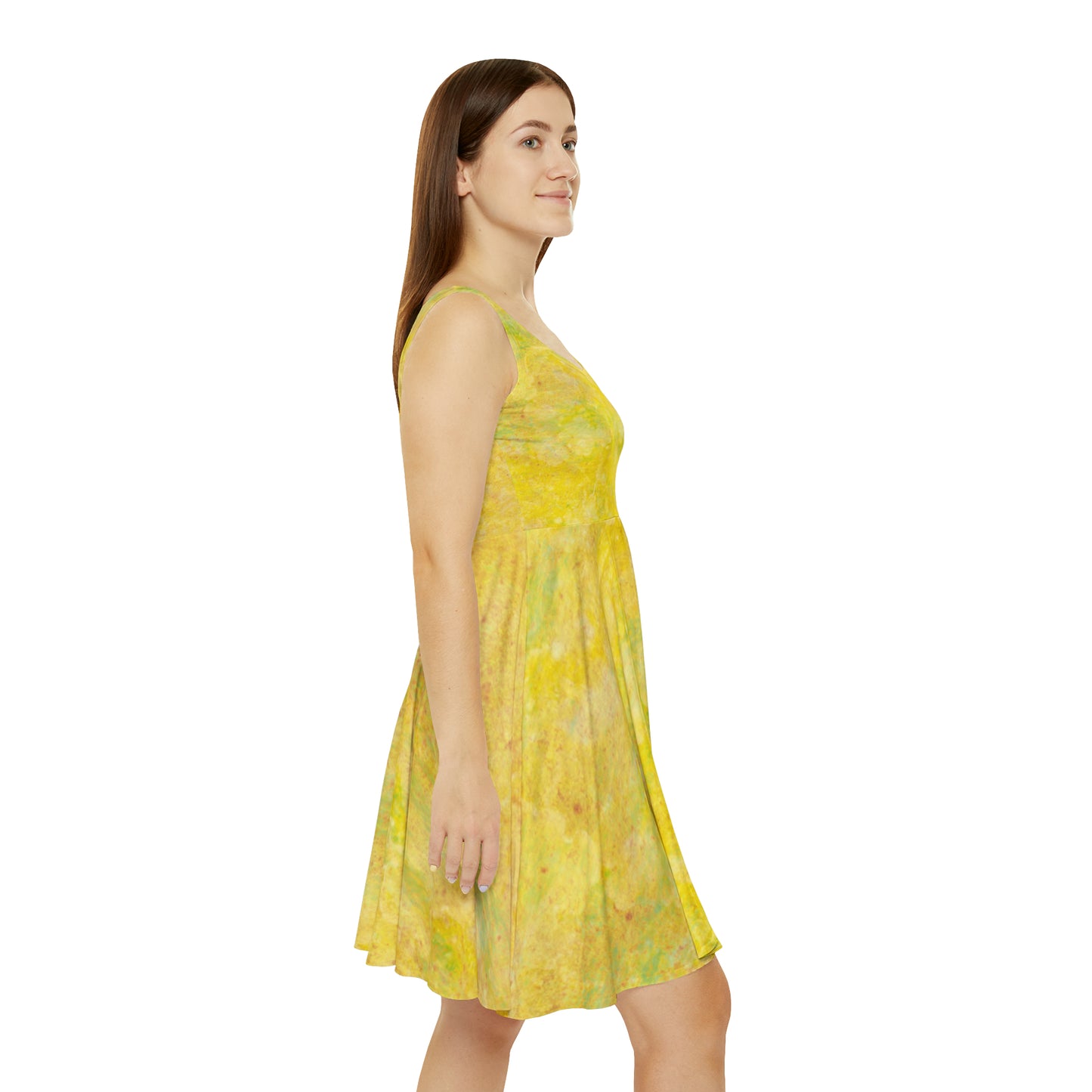 Women's Skater Dress (yellow paint)