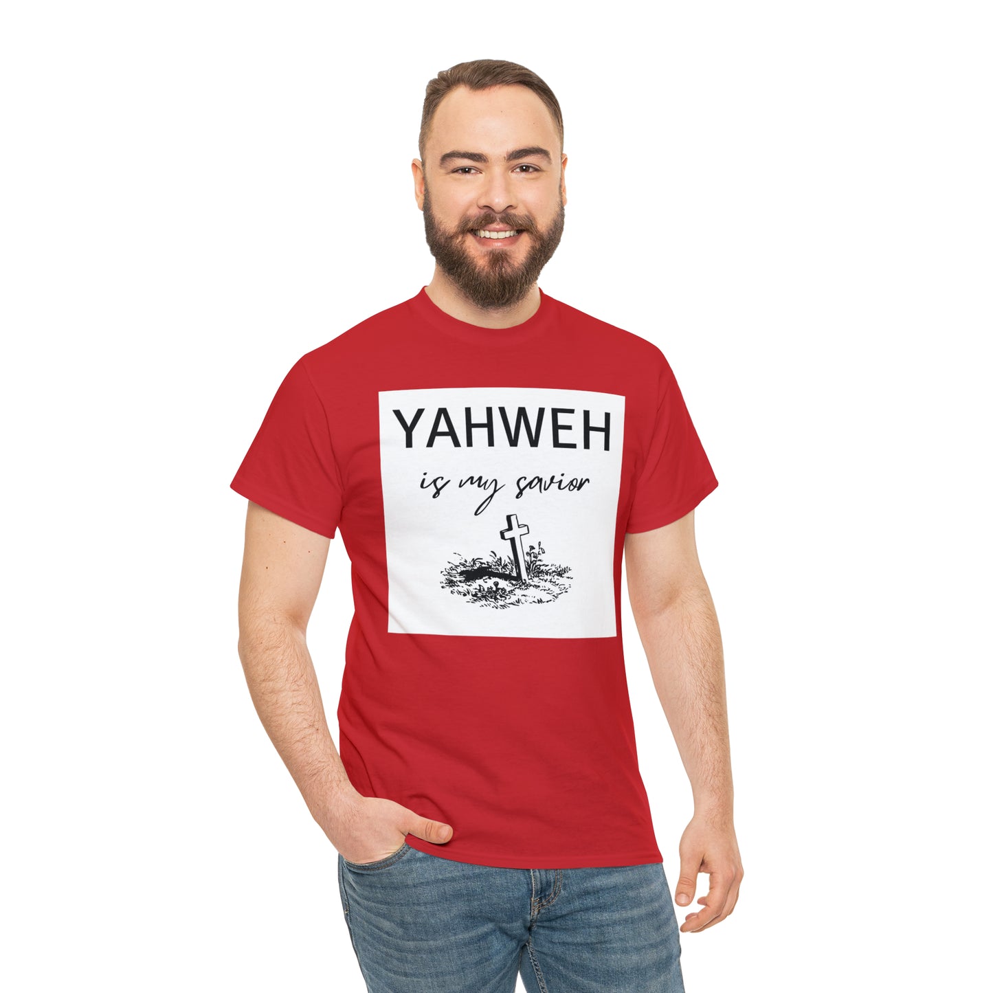 Unisex Tee- Shirt (Yahweh is my savior) with a cross