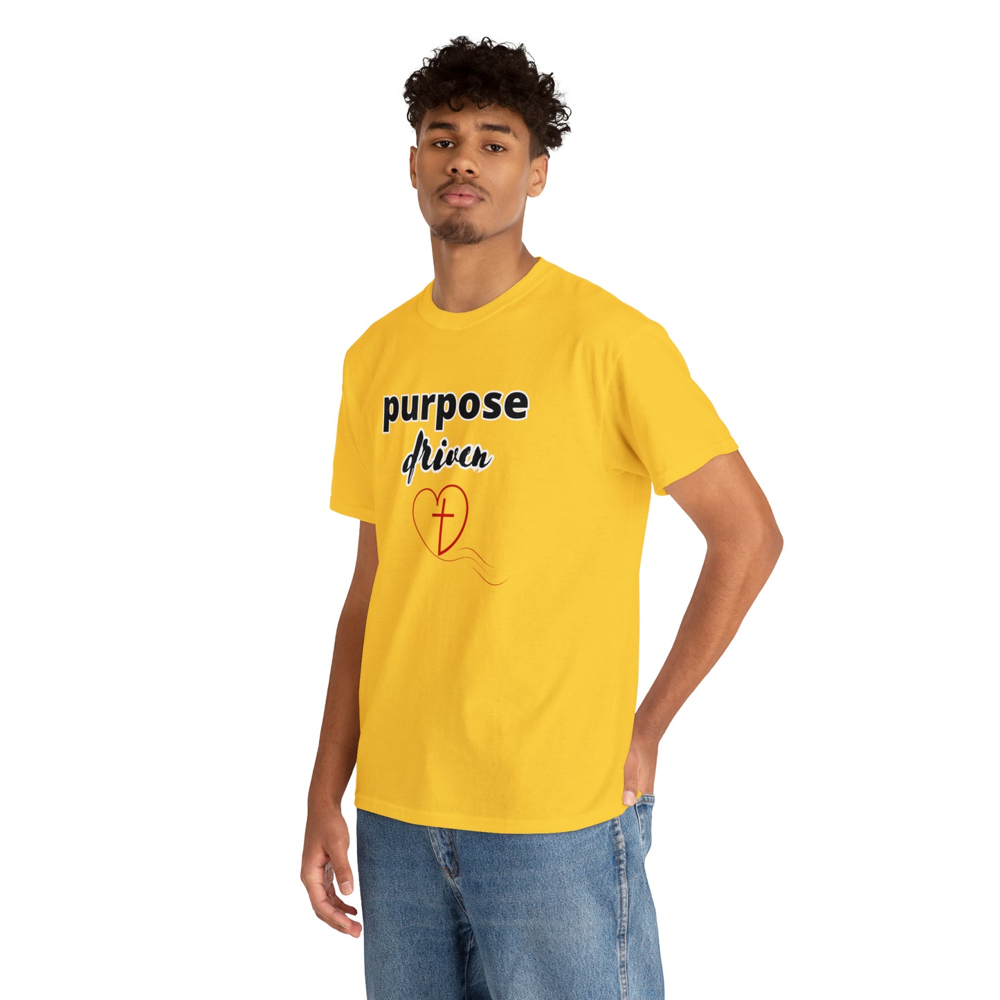Unisex Cotton T-Shirt (purpose driven heart with a cross)