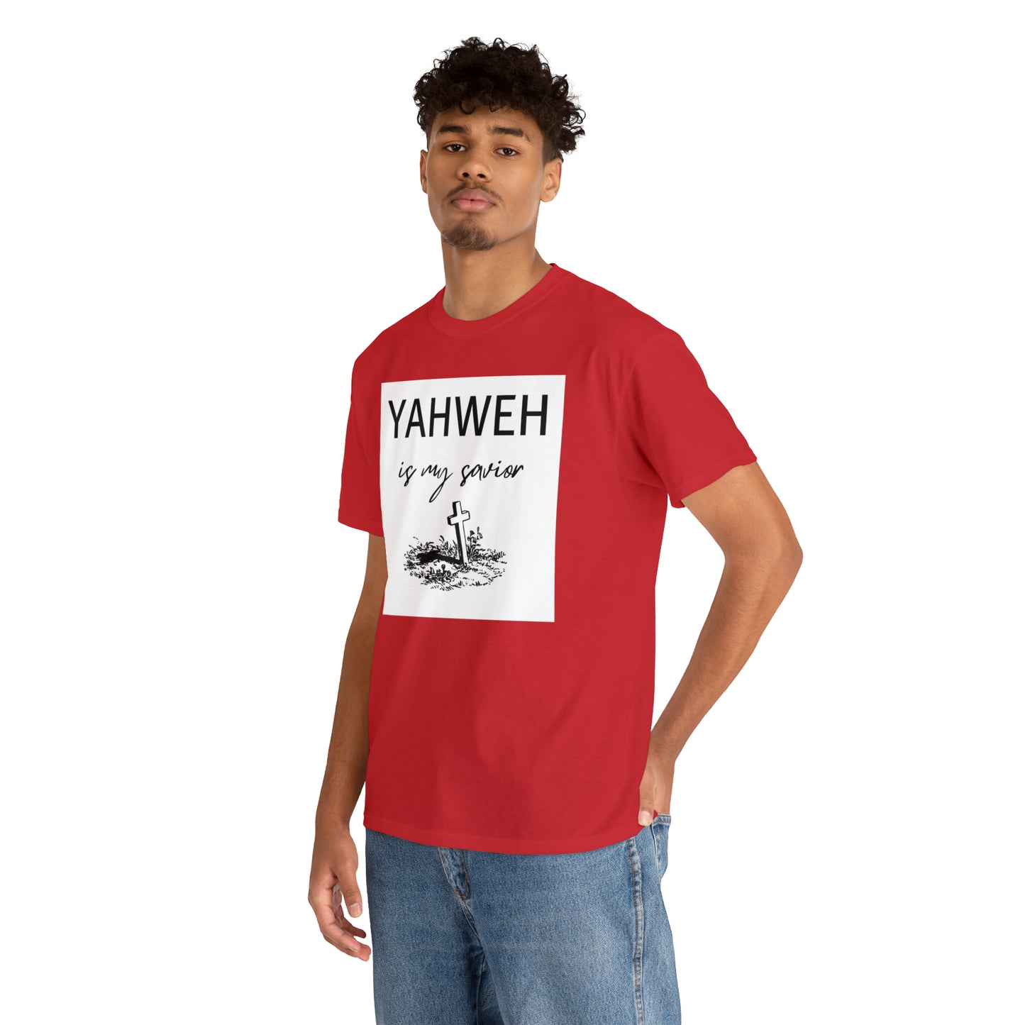 Unisex Tee- Shirt (Yahweh is my savior) with a cross