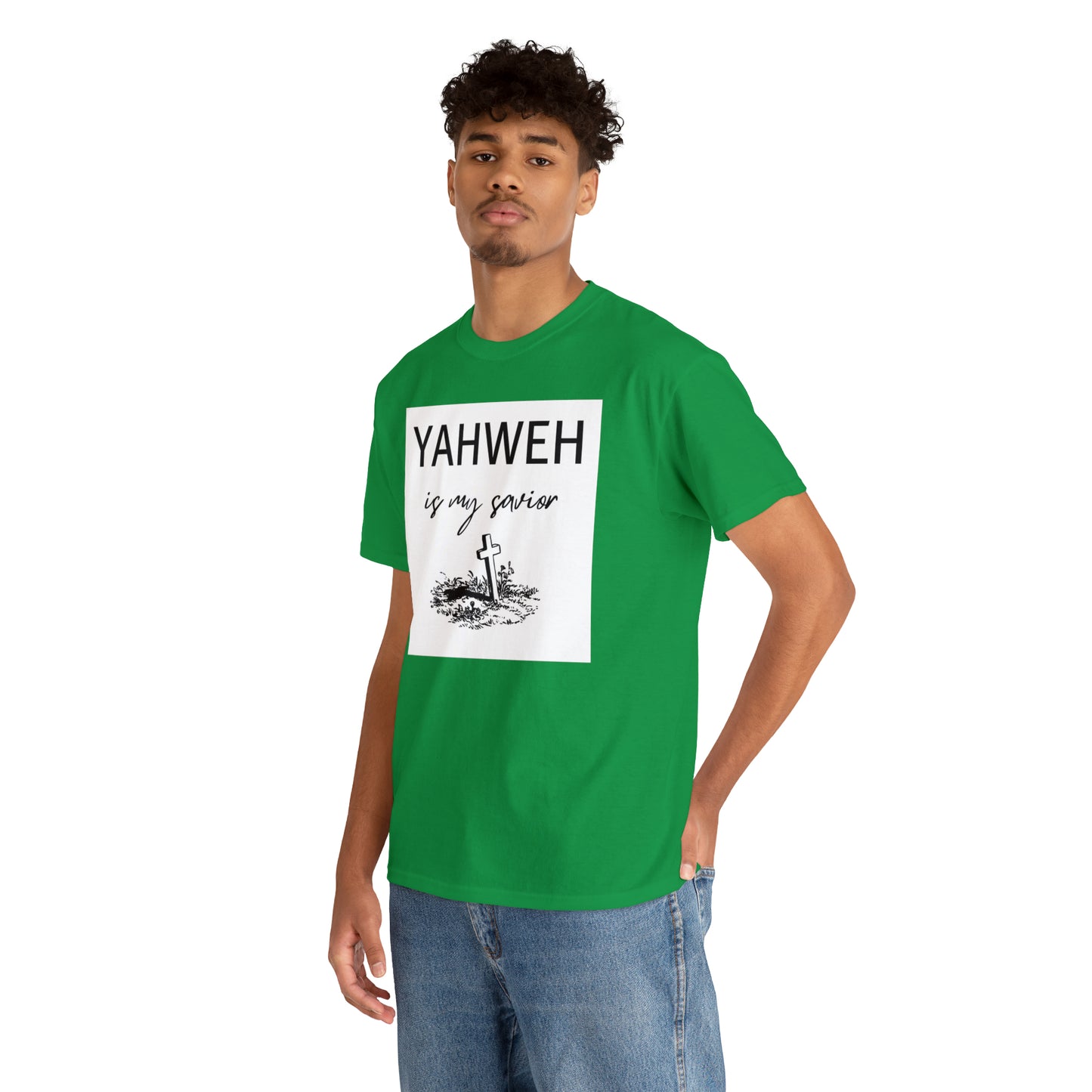 Unisex Tee- Shirt (Yahweh is my savior) with a cross