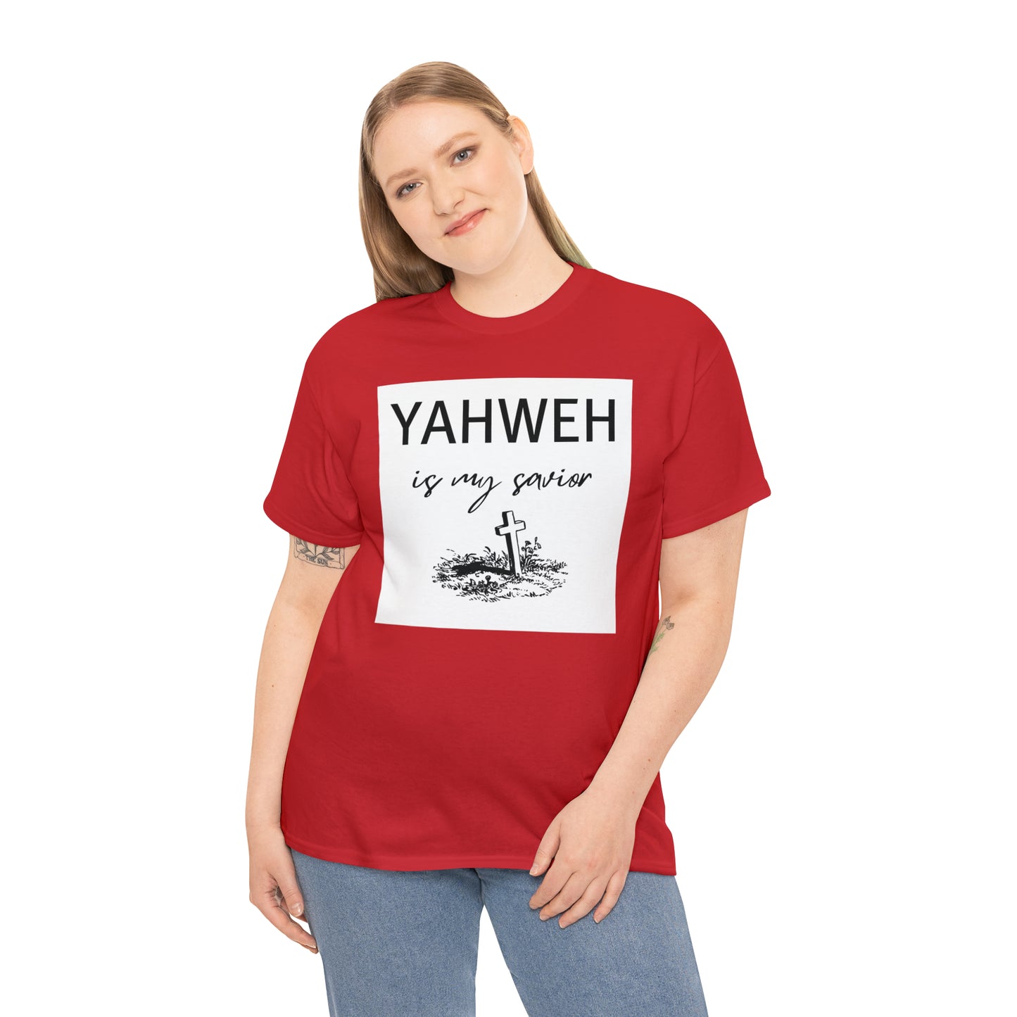 Unisex Tee- Shirt (Yahweh is my savior) with a cross