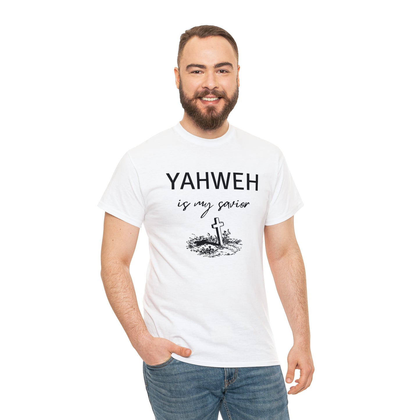 Unisex Tee- Shirt (Yahweh is my savior) with a cross