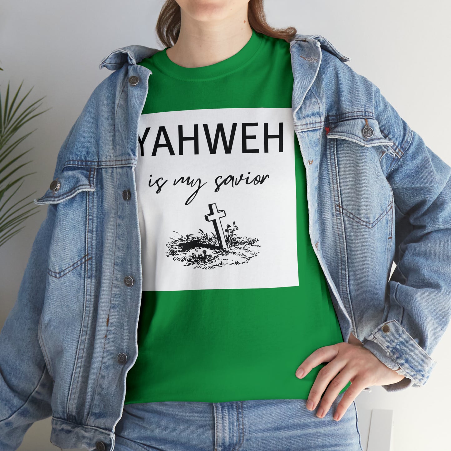 Unisex Tee- Shirt (Yahweh is my savior) with a cross