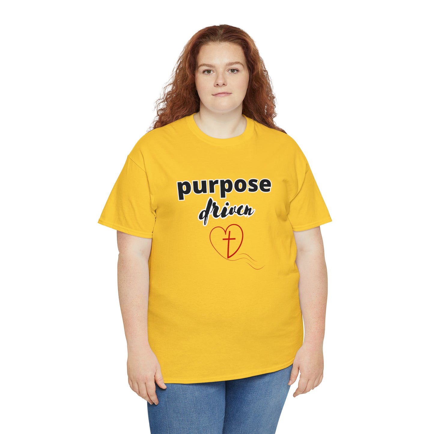 Unisex Cotton T-Shirt (purpose driven heart with a cross)