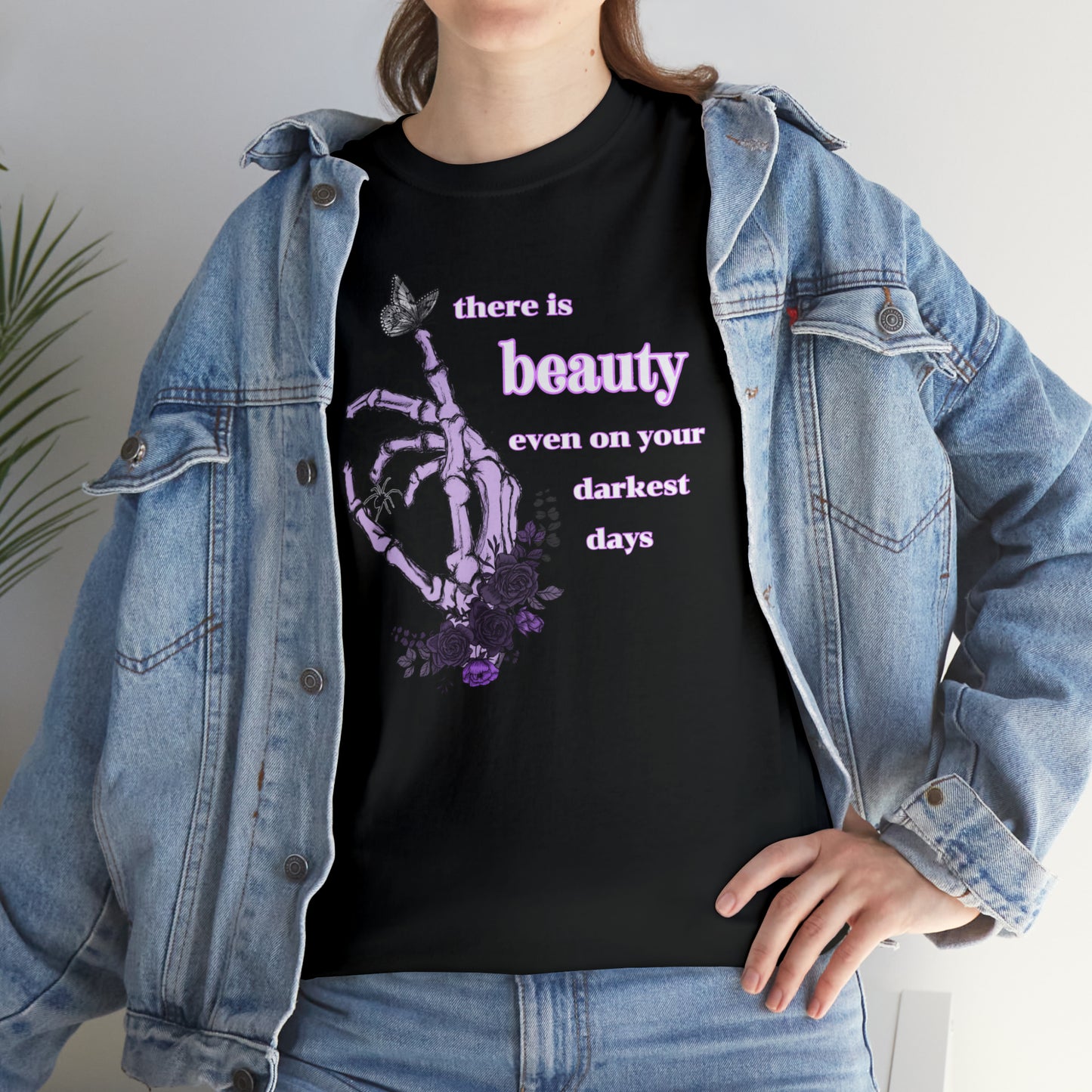 Woman’s Cotton T-Shirt (there is beauty even on your darkest days)