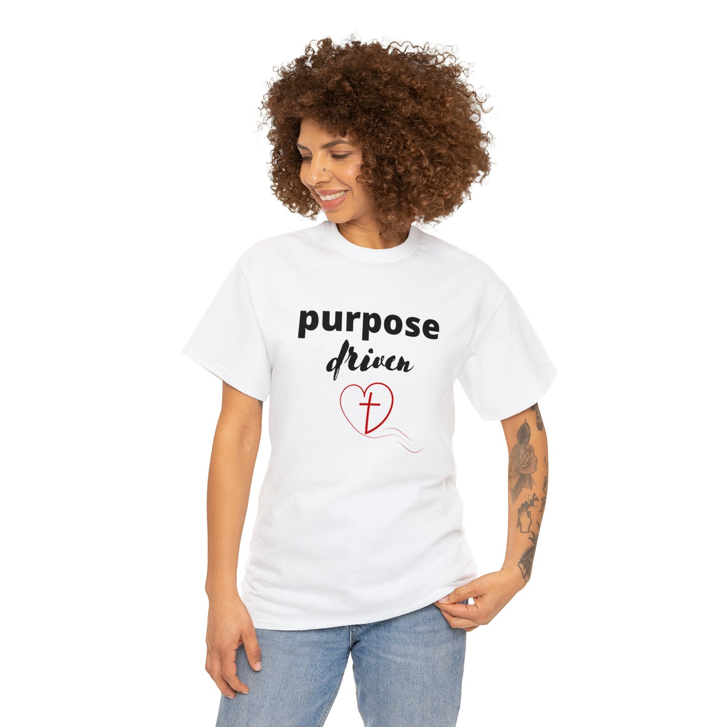 Unisex Cotton T-Shirt (purpose driven heart with a cross)