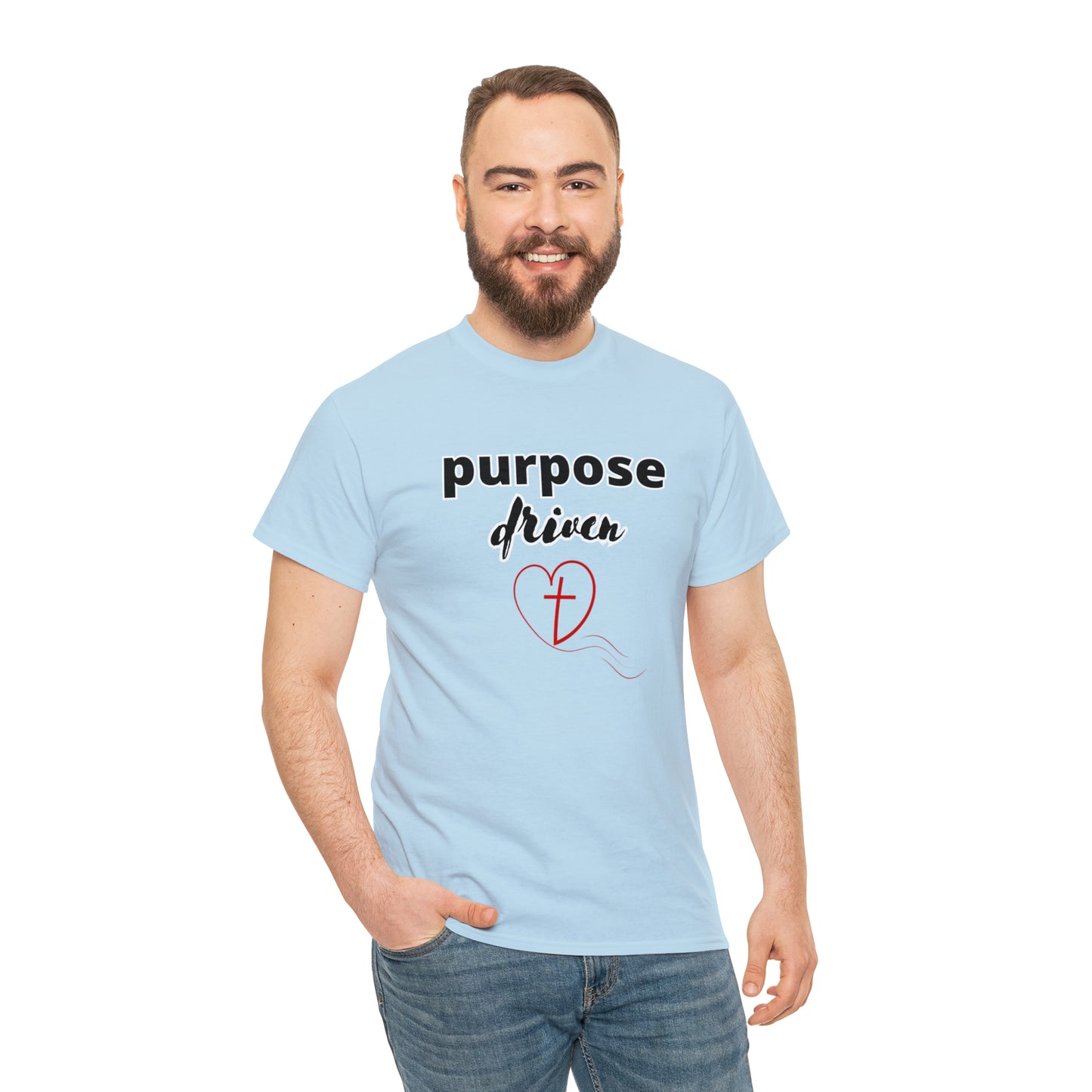Unisex Cotton T-Shirt (purpose driven heart with a cross)