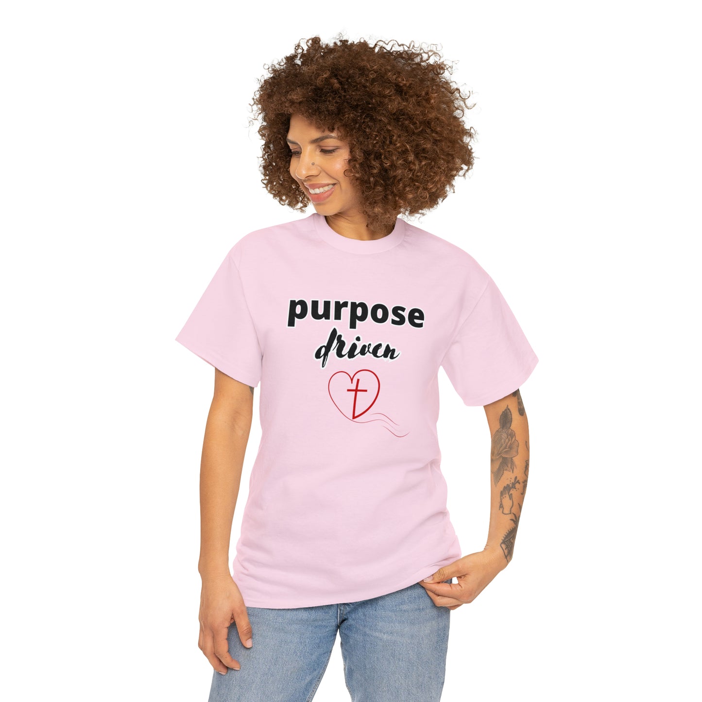 Unisex Cotton T-Shirt (purpose driven heart with a cross)
