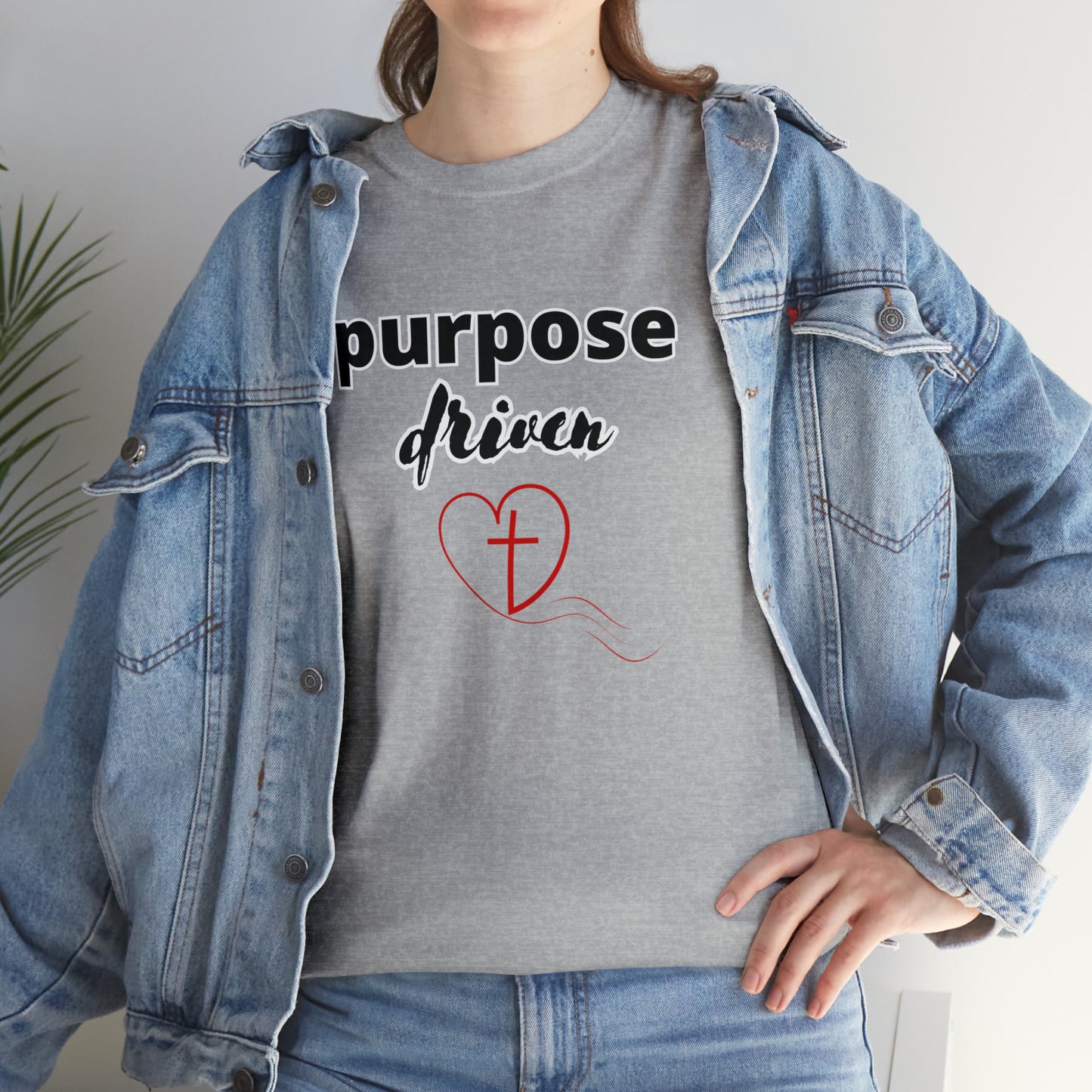 Unisex Cotton T-Shirt (purpose driven heart with a cross)
