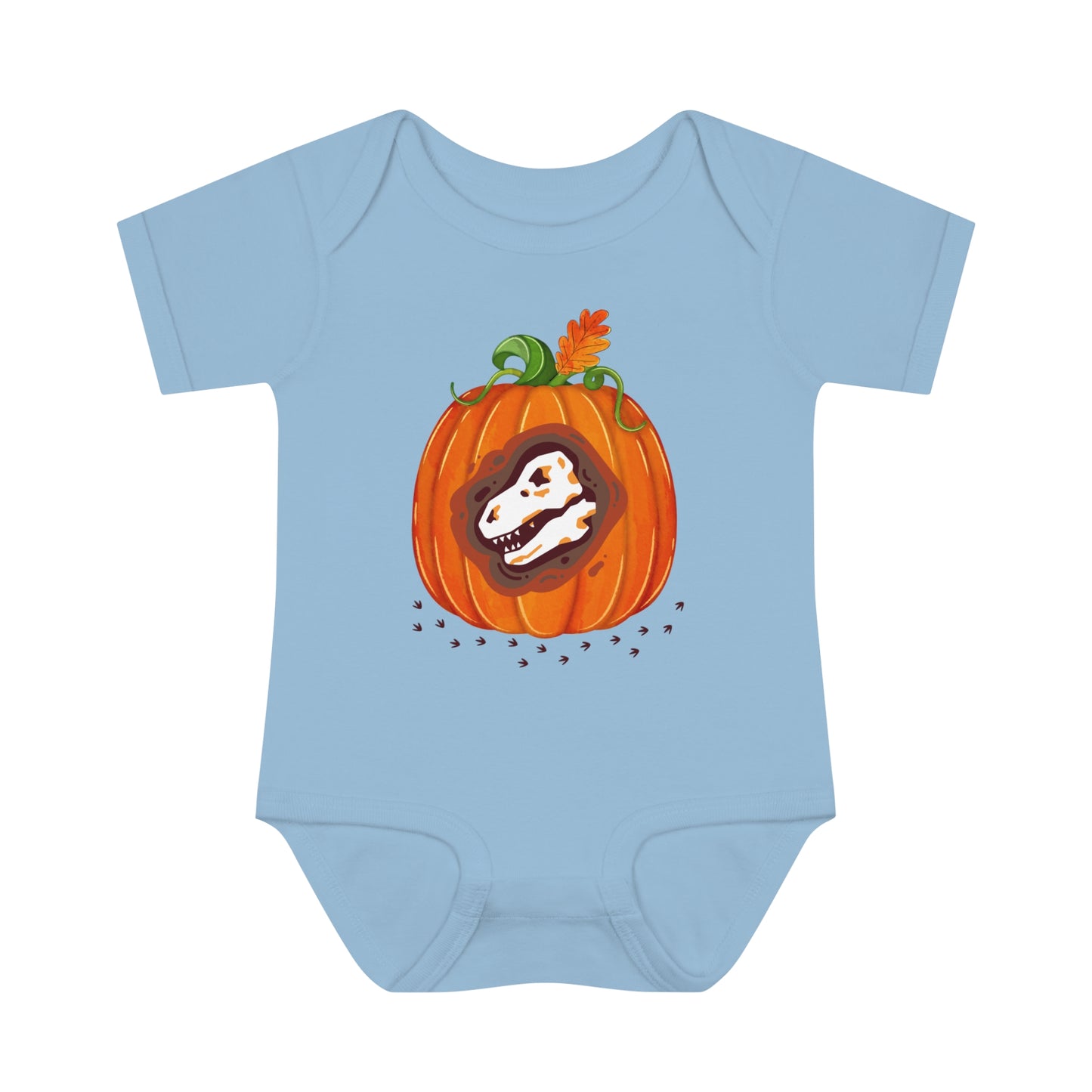 Halloween Dino-Bone Pumpkin Baby Bodysuit