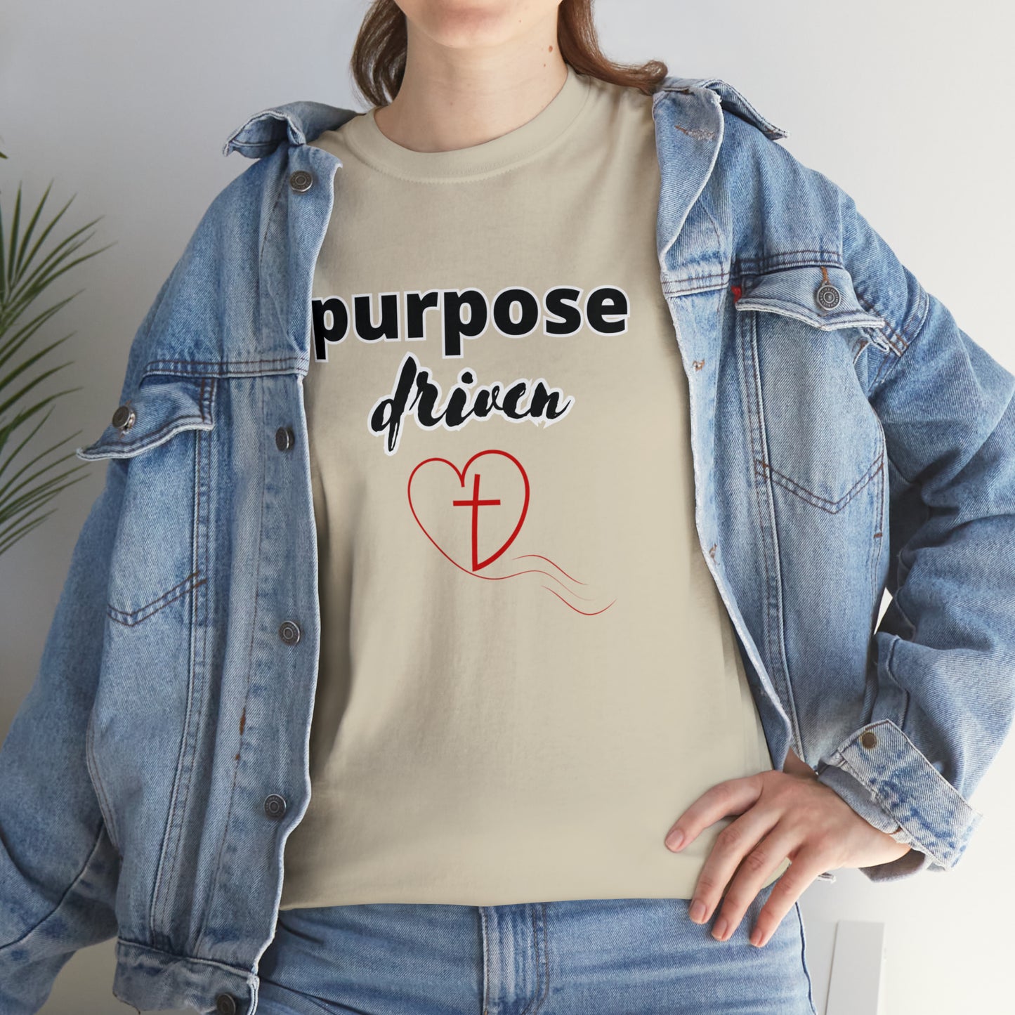 Unisex Cotton T-Shirt (purpose driven heart with a cross)