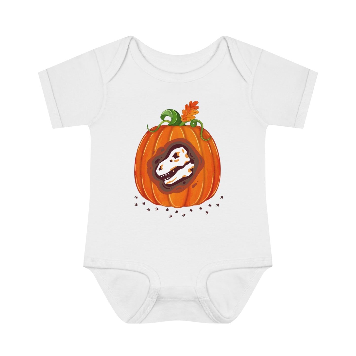 Halloween Dino-Bone Pumpkin Baby Bodysuit