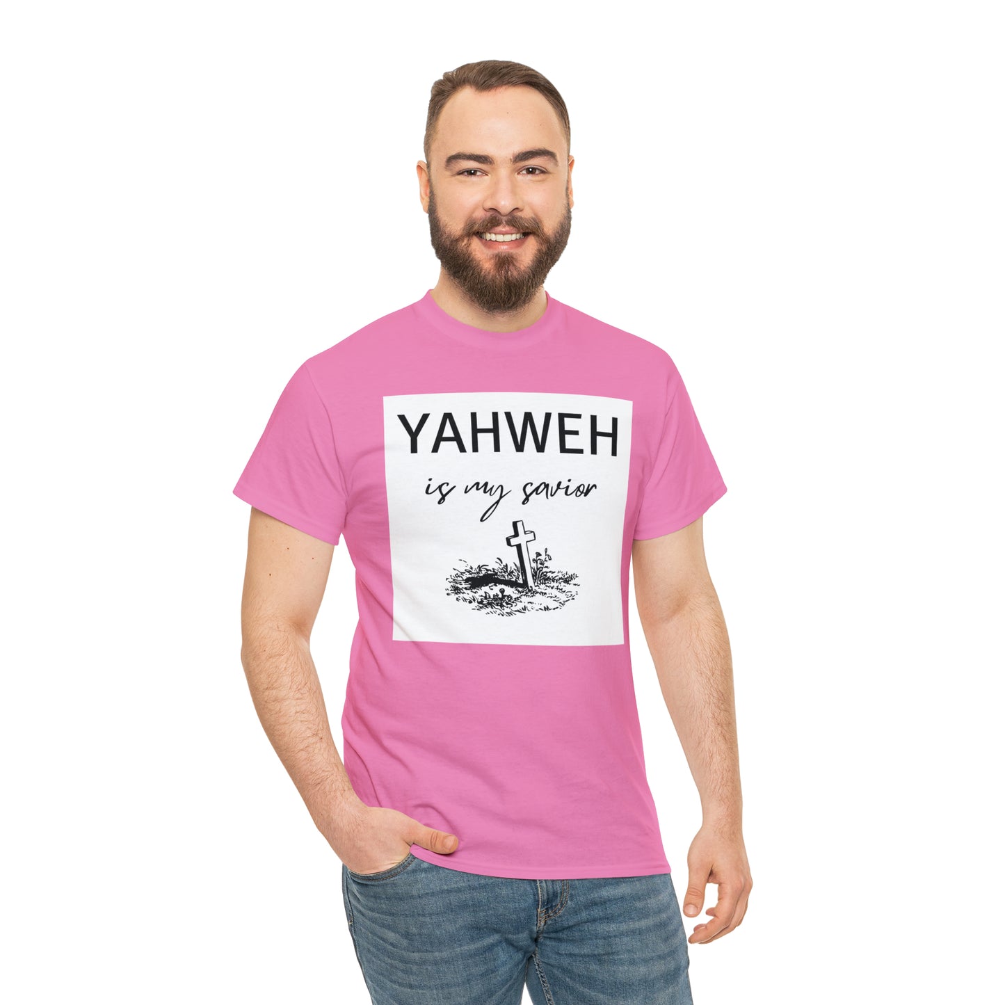 Unisex Tee- Shirt (Yahweh is my savior) with a cross