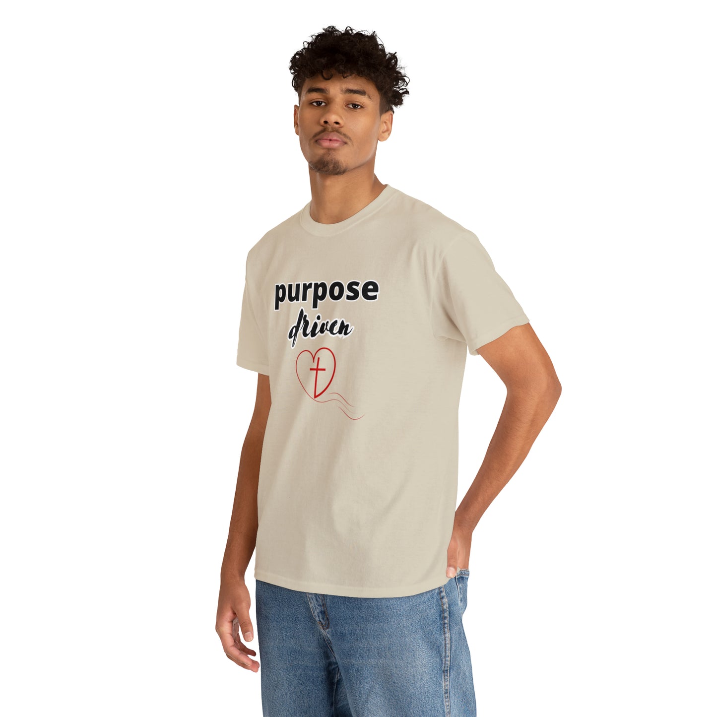 Unisex Cotton T-Shirt (purpose driven heart with a cross)