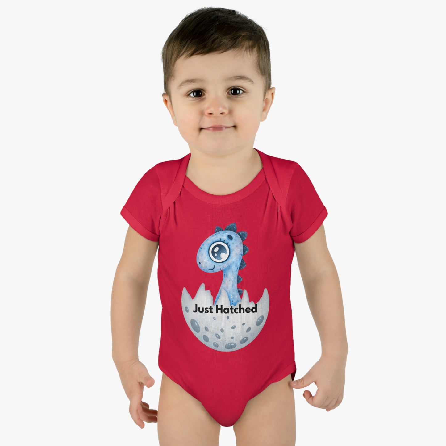 Boy Baby Onesie (just hatched dinosaur)