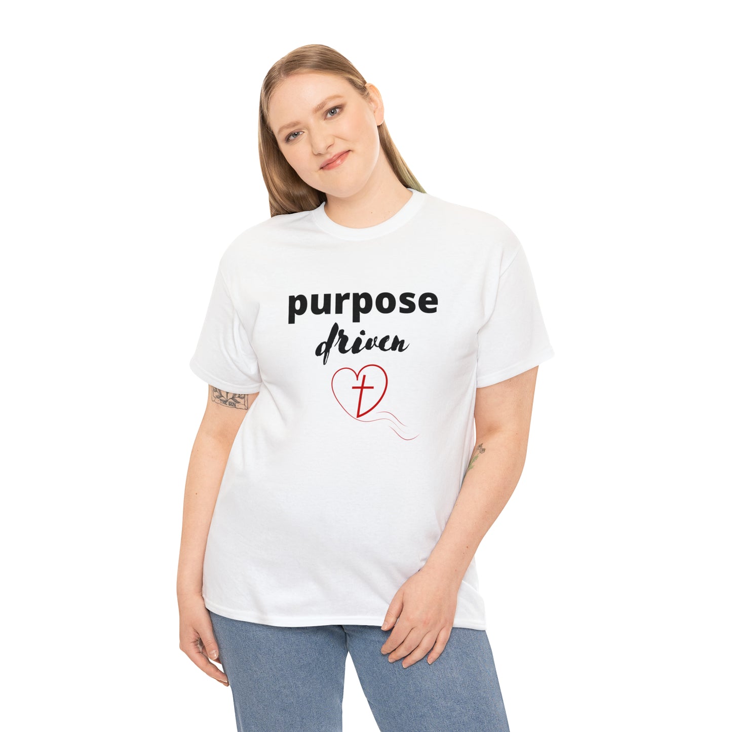 Unisex Cotton T-Shirt (purpose driven heart with a cross)