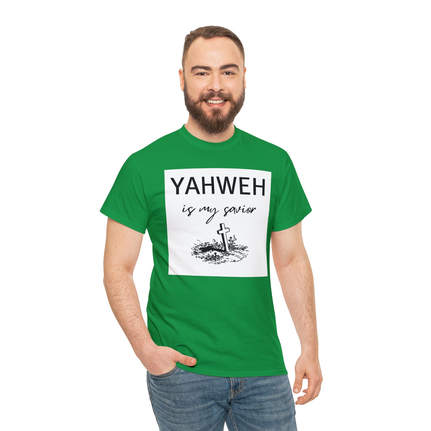 Unisex Tee- Shirt (Yahweh is my savior) with a cross