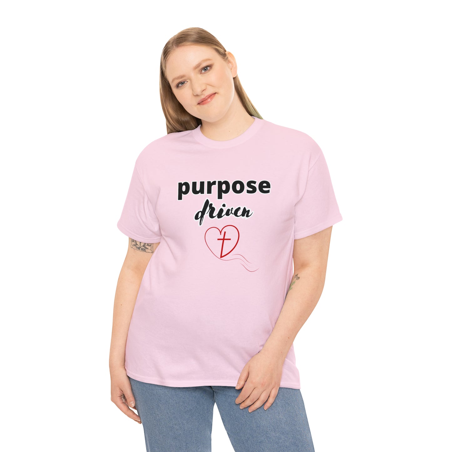 Unisex Cotton T-Shirt (purpose driven heart with a cross)