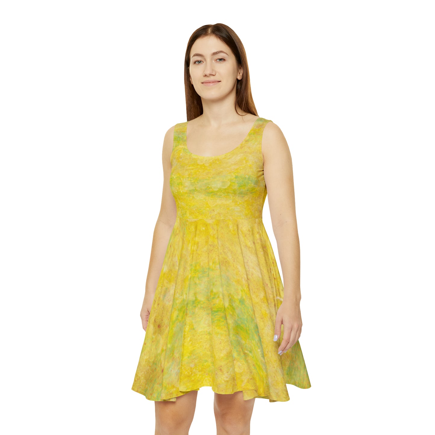 Women's Skater Dress (yellow paint)