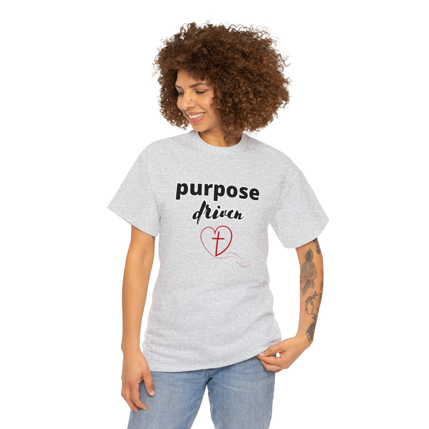 Unisex Cotton T-Shirt (purpose driven heart with a cross)