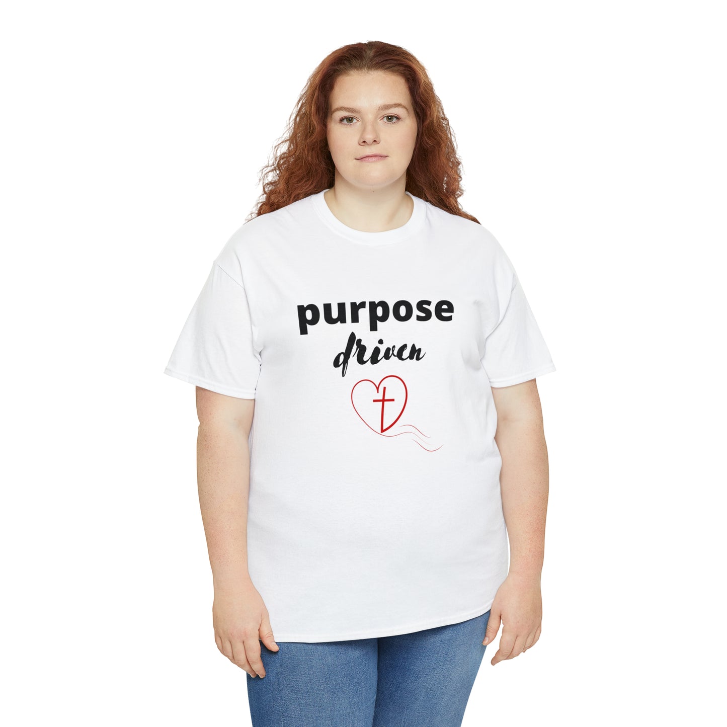 Unisex Cotton T-Shirt (purpose driven heart with a cross)