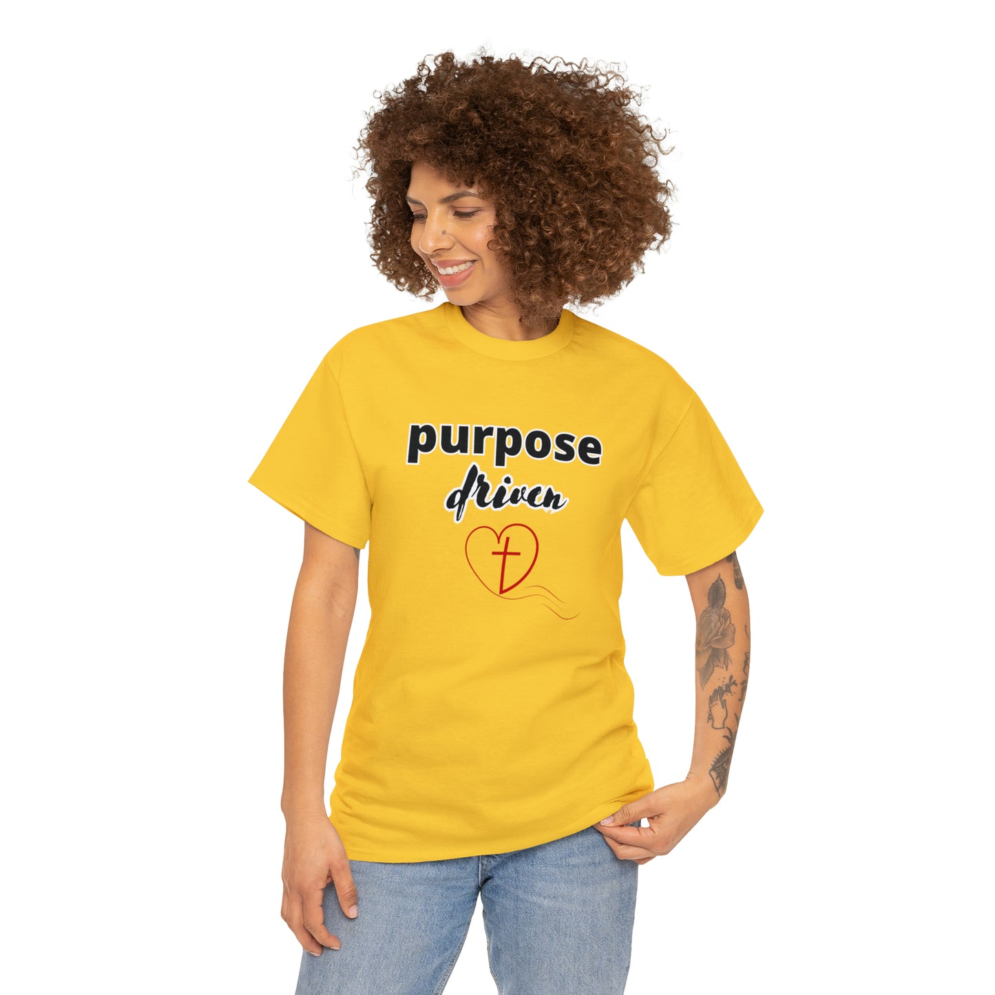 Unisex Cotton T-Shirt (purpose driven heart with a cross)