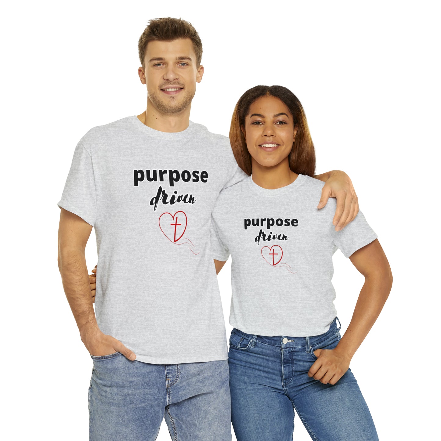 Unisex Cotton T-Shirt (purpose driven heart with a cross)
