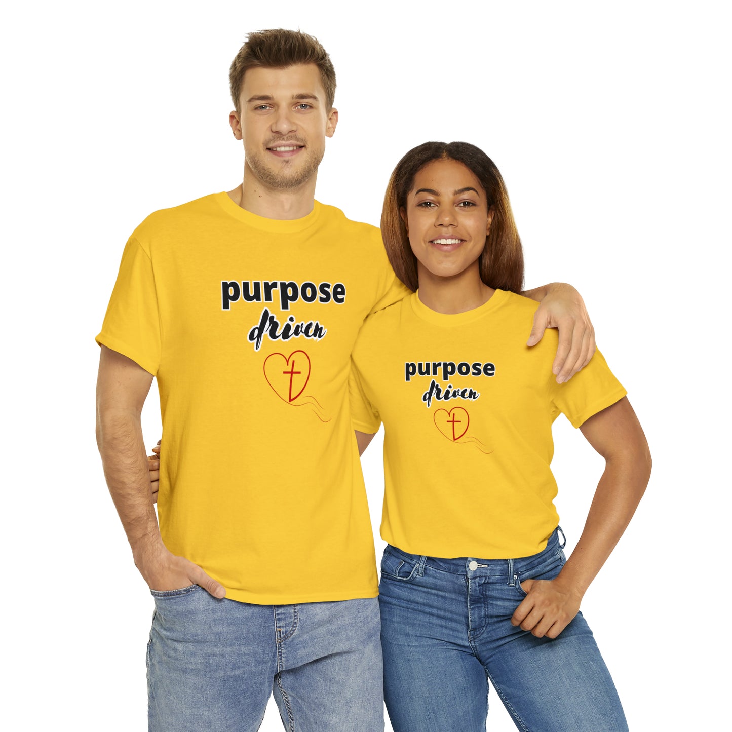 Unisex Cotton T-Shirt (purpose driven heart with a cross)