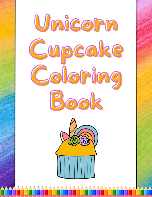 Unicorn Cupcake Coloring Book (digital download)